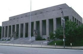 The south elevation of the Soldiers' Memorial Military Museum in St. Louis.
