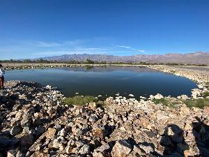 Photo of one of three Furnace Creek Wastewater Lagoons