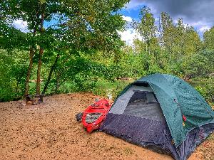 Camping along the river.