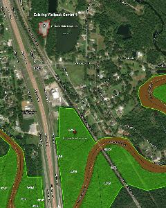 Map showing project area. Including the existing wellpad from which the Trigger #1 will be drilled. The boundaries of Big Thicket National Preserve and the bottom hole location.