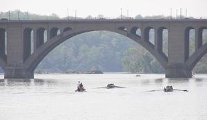 Boaters under Key Bridge