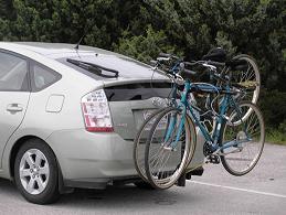 Photo of vehicle with two bikes on its trunk bike rack
