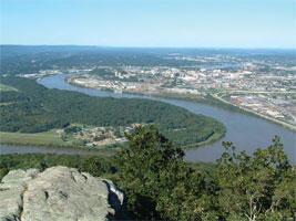 view of Moccasin Bend from Lookout Mountain
