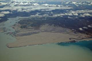 Aerial Photograph of Dry Bay area in Glacier Bay National Preserve