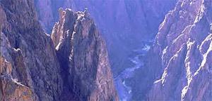 image looking down at the river in Black Canyon of the Gunnison National Park