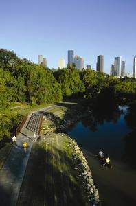Buffalo Bayou in downtown Houston (photo by Jim Olive, Stockyard.com).
