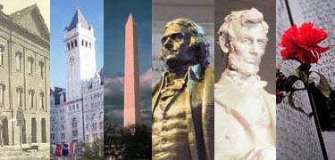 images from different monuments of the National Mall