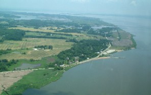 Aerial photo of Delaware coast line