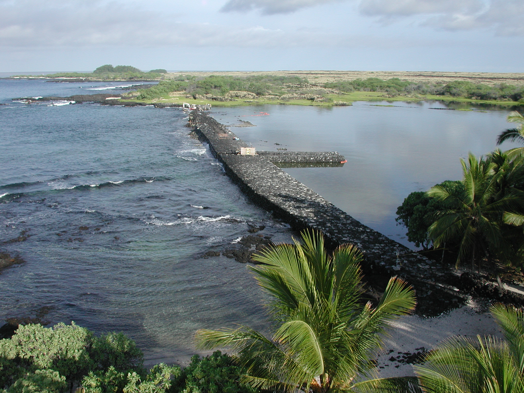 Aerial Photograph of Kaloko Fishpond Kuapa (Wall)