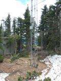 Photo of existing NWAC weather station and tower at Hurricane Ridge.