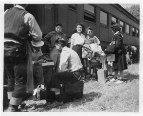 Evacuation of Japanese Americans from the western United States during World War II. 