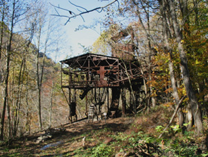 View of the Nuttallburg Tipple from the south, taken in 2005.