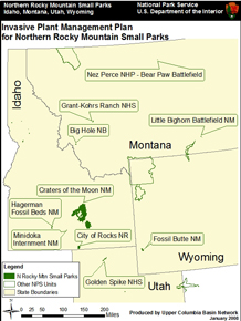 Map of the ten parks participating in project.