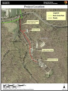 This shows the project location and the approximate alignment of the proposed water main.  