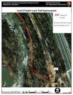 map showing proposed trail work