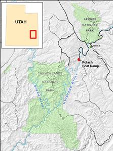 Location of Potash Boat Launch area