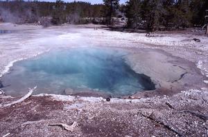 Mystic Spring, Norris Geyser Basin, Yellowstone NP. Photo by William S Keller, 1978.