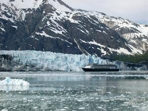 Cruise ship at Margerie Glacier.