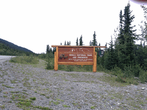 View from Parks Highway upon entering Denali National Park at mile 231