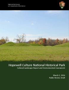 Document cover page with photo of the Mound City Group earthworks at Hopewell Culture National Historical Park. 