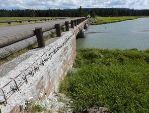 Existing Pelican Creek Bridge with Exposed Reinforcing Bars