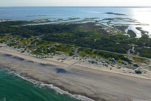 Oceanside drive in camping at Assateague Island National Seashore, Maryland