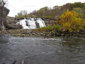 Scenic view of falls on Housatonic River