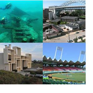 S.C Baldwin Shipwreak, WS (upper left)
Cleveland Centre H.D., OH (upper right)
Arthur Milam House, FL (lower left)
Hiram Bithorn Stadium, PR (lower right)