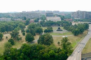 Aerial of Arlington Ridge Park and View of U.S. Marine Corps War Memorial