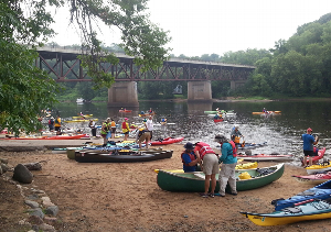 Boaters In Putting at the Osceola Landing St Croix National Scenic Riverway
