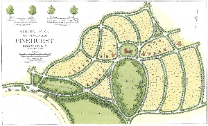 1895 Olmsted Firm Plan for the Village of Pinehurst. Given Memorial Library and Tufts Archives.